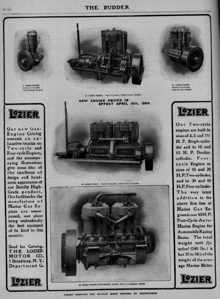 Lozier Ad Rudder Magazine May 1904 - 1